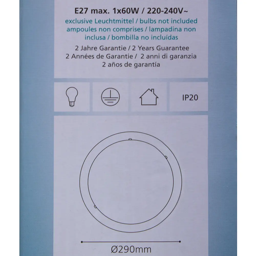 Светильник настенно-потолочный Planet 3 1xE27x60 Вт цвет белый Eglo STLM-2019040 - Вид №3