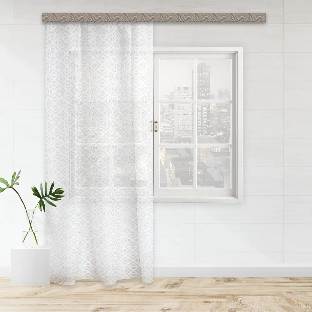 Тюль на ленте Треугольники 300x280 см цвет серый WITERRA STLM-2148250 - Вид №4