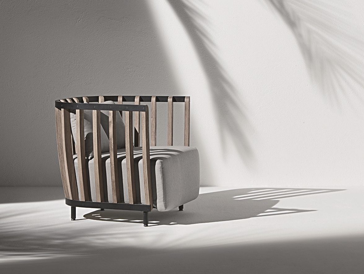 Садовое кресло из тикового дерева с подлокотниками Ethimo ARCH-00134763 - Вид №5