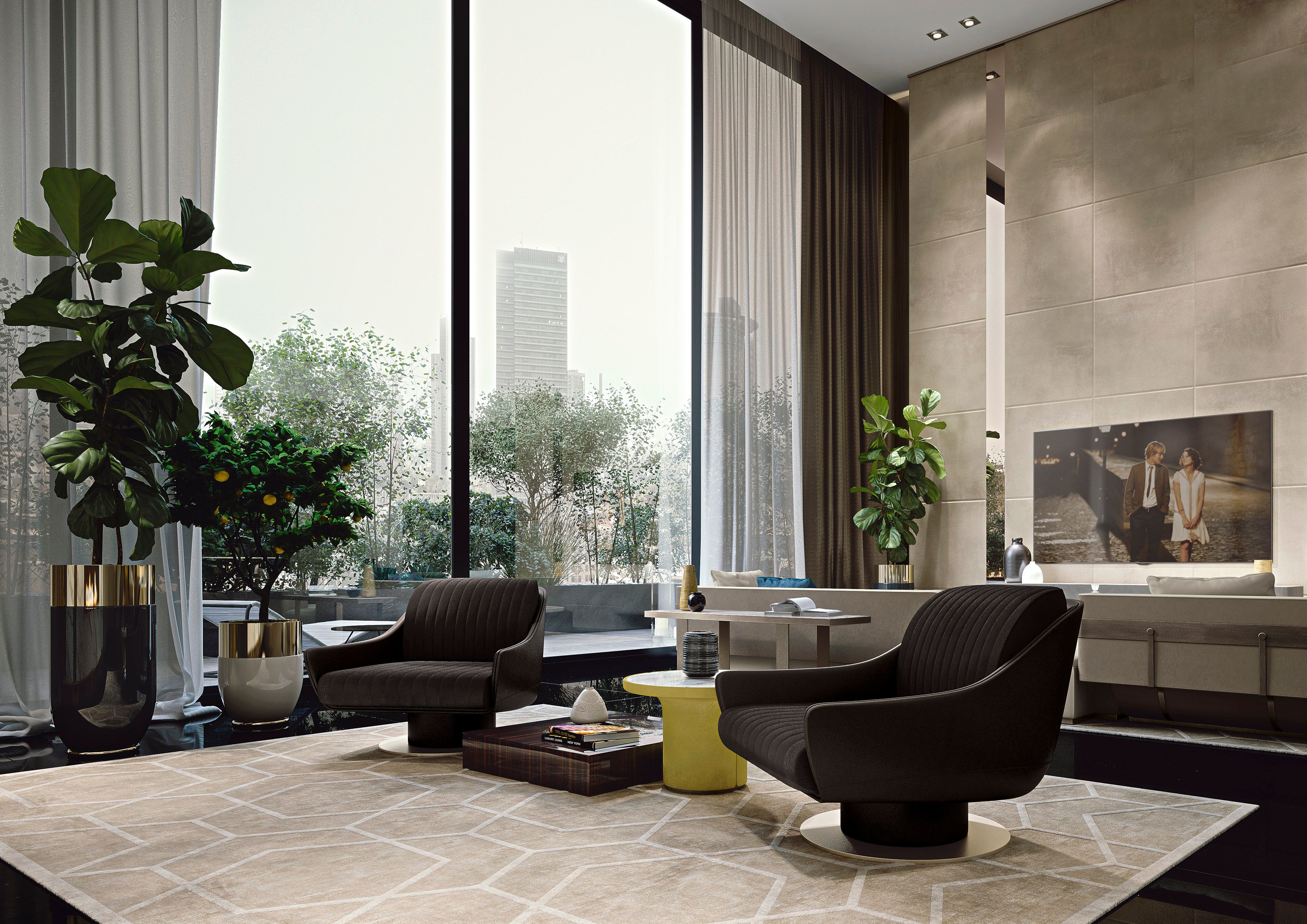 Вращающееся кресло с подлокотниками Longhi Loveluxe 2019-Rhythm collection ARCH-00133697 - Вид №2