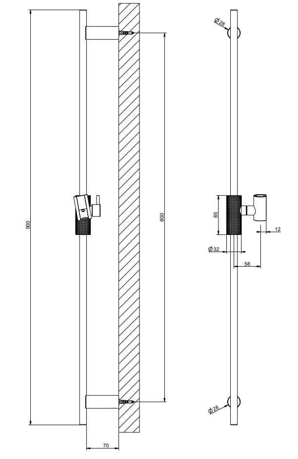 Хромированный латунный стержень Gessi Habito ARCH-00015679 - Вид №2