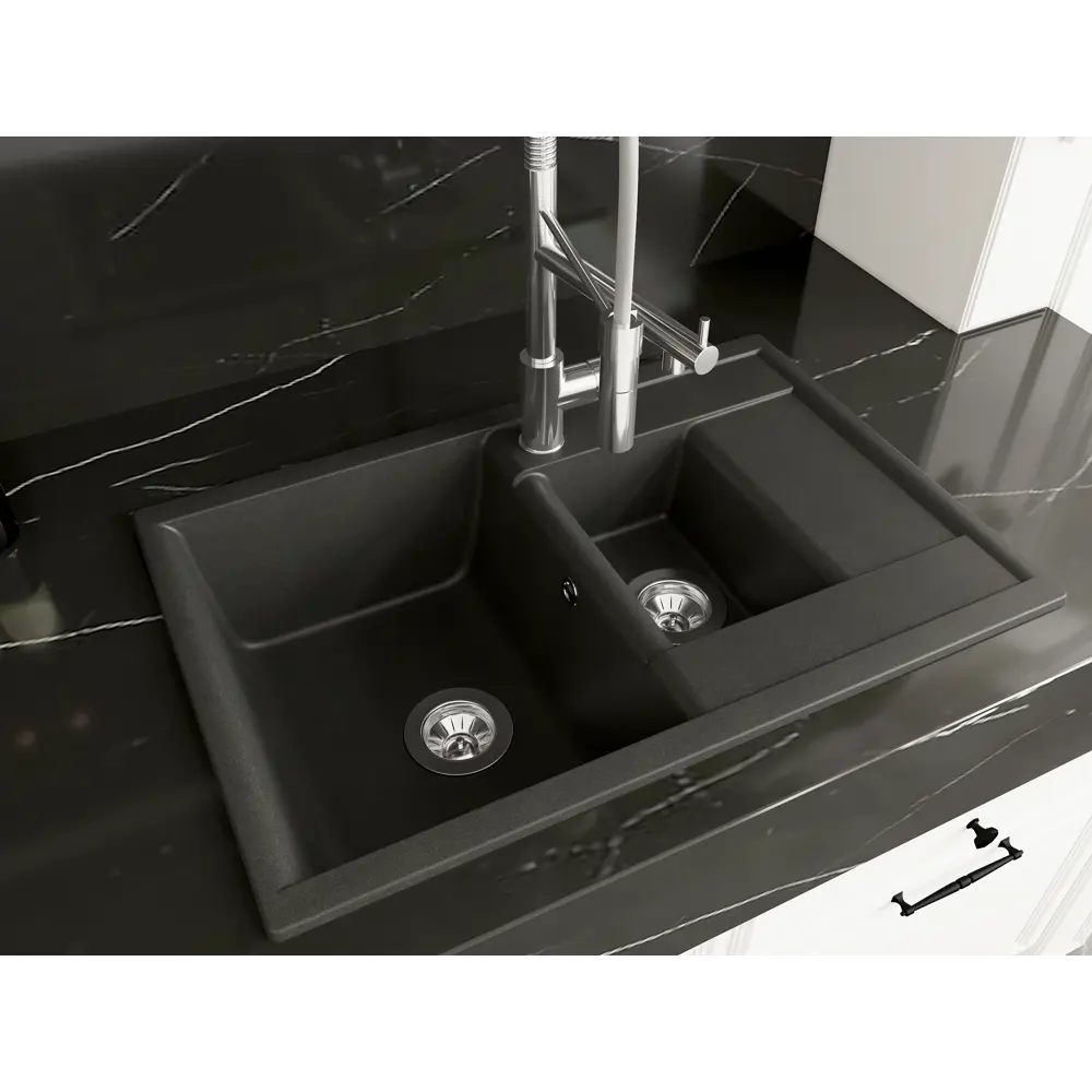 Мойка кухонная Dr. Gans Астра черная из искусственного мрамора 76x51 см 85683664 DR.GANS STLM-1564998 - Вид №3