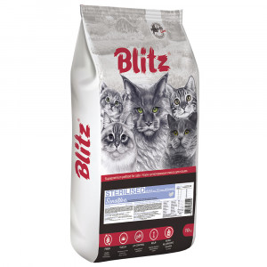 ПР0055576 Корм для кошек Sensitive для стерилизованных, индейка сух. 10кг Blitz