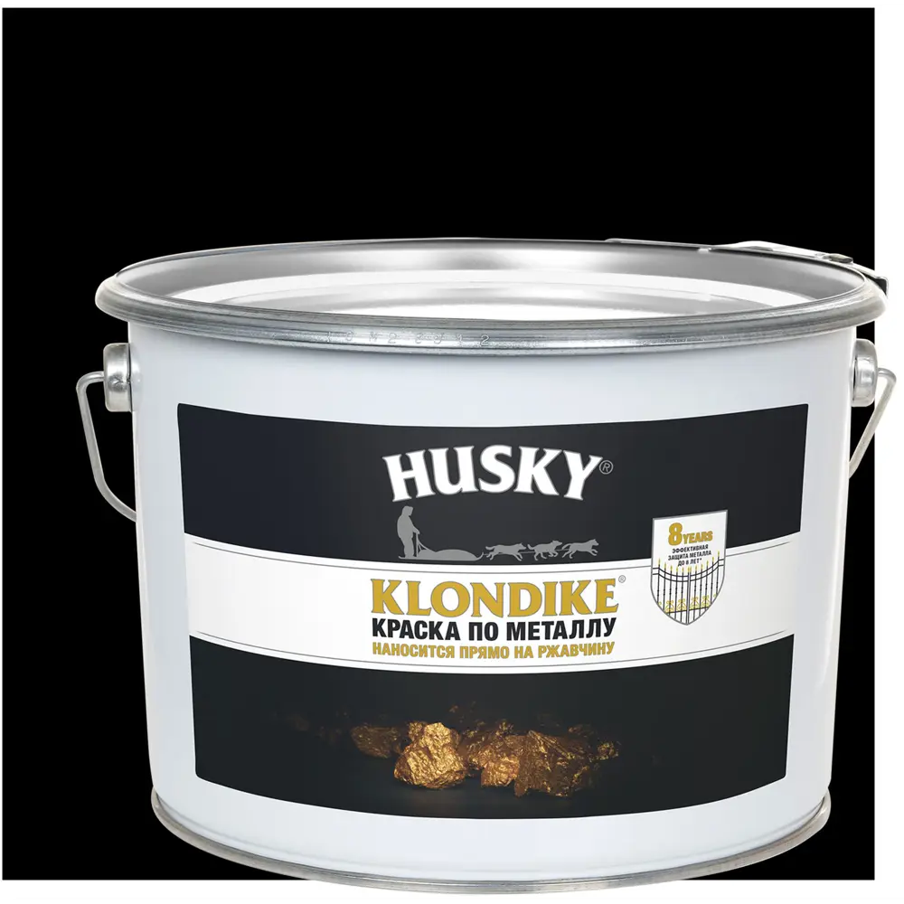 Краска по металлу Husky Klondike цвет черный матовый 9 л STLM-2195303