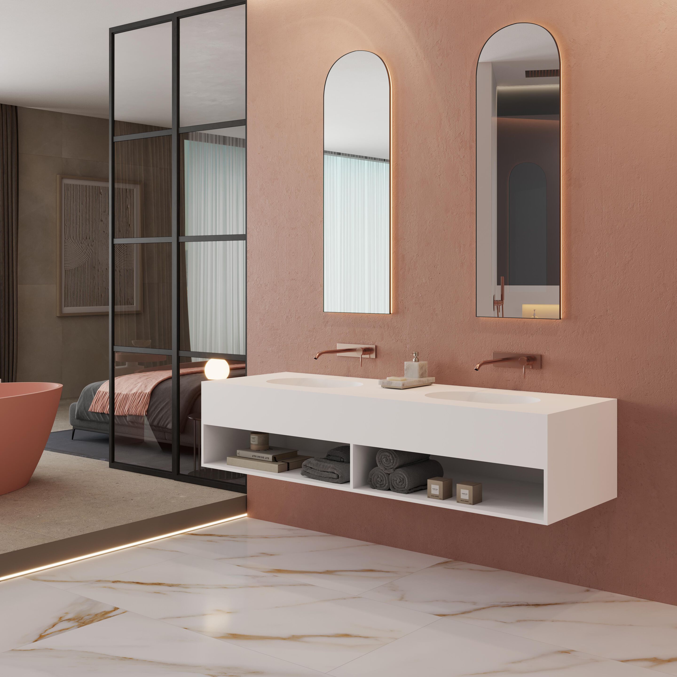 Двойной подвесной умывальник Hidrobox Program ARCH-00112996 - Вид №5