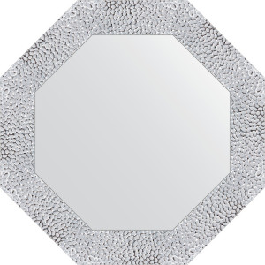 BY 3868 Зеркало в багетной раме - чеканка белая 70 mm EVOFORM Octagon