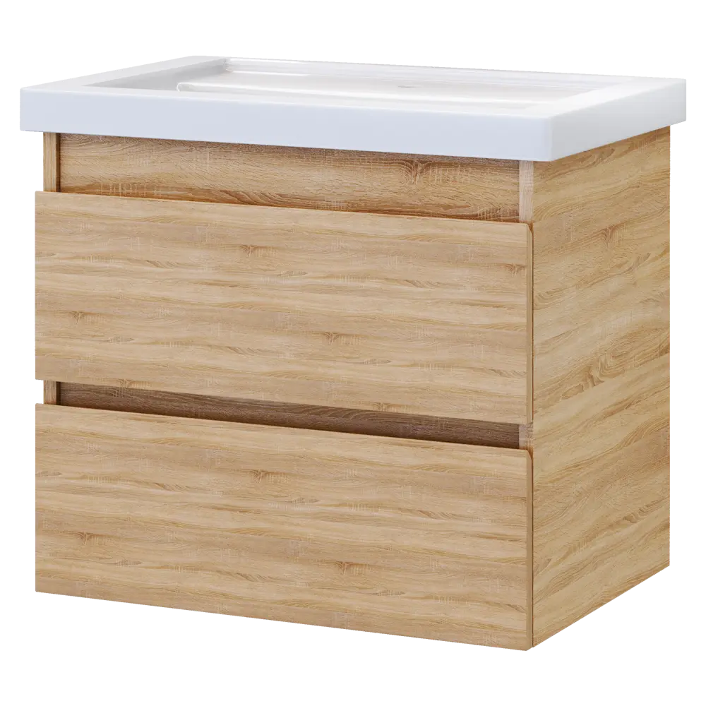 VIGO Подвесная тумба Matteo для ванной с двумя ящиками, дуб сонома 70 см 89050546 STLM-0986529 - Вид №5