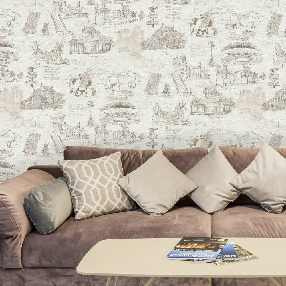 Обои бумажные Московская обойная фабрика Питер кофе 0.53 м 6351-2 STLM-2189866 - Вид №2