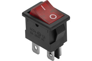 16655696 Клавишный выключатель красный с подсветкой 4 контакта, 250В, 6А, тип RWB-207, SC-768, 26846 8 duwi