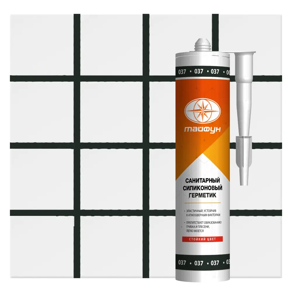 Герметик силиконовый Atlas Тайфун 037 цвет графит 280 мл STLM-2178169