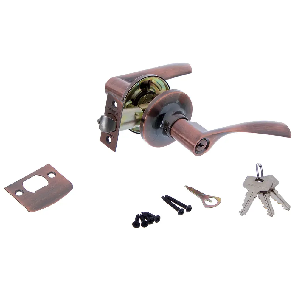 Ручка-защёлка межкомнатная Apecs 8023-01-AC, латунь/цинк, цвет медь, 2 шт STLM-2000303 - Вид №1