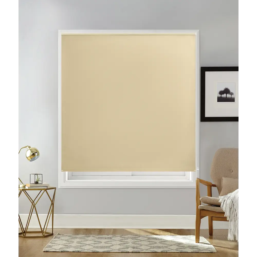 Рулонная штора KREAFORTA Karelia с полным затемнением в бежевом цвете 89390203 STLM-1566317 - Вид №9