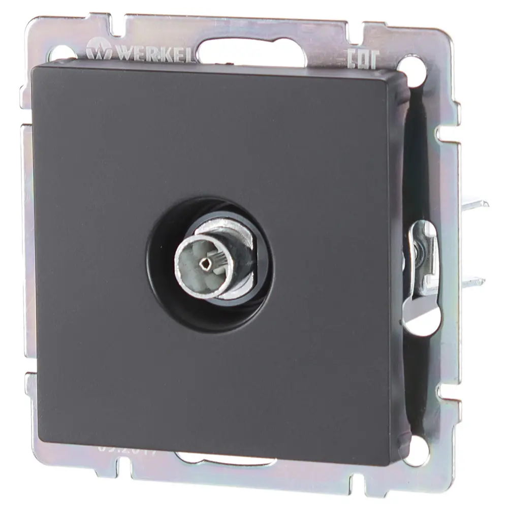 ТВ-розетка оконечная WERKEL для антенны, черная 17784104 Встраиваемые механизмы STLM-0008639 - Вид №2