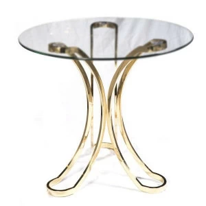 Приставной столик стеклянный круглый с золотыми гнутыми ножками Glamour UNICO  248932 Золото;прозрачный