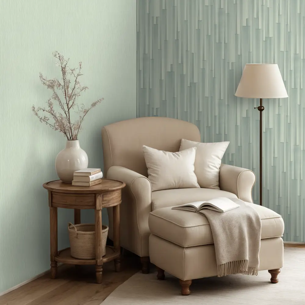 Флизелиновые обои Monte Solaro Plank зеленые 1.06 м 89426583 STLM-1566504 - Вид №4