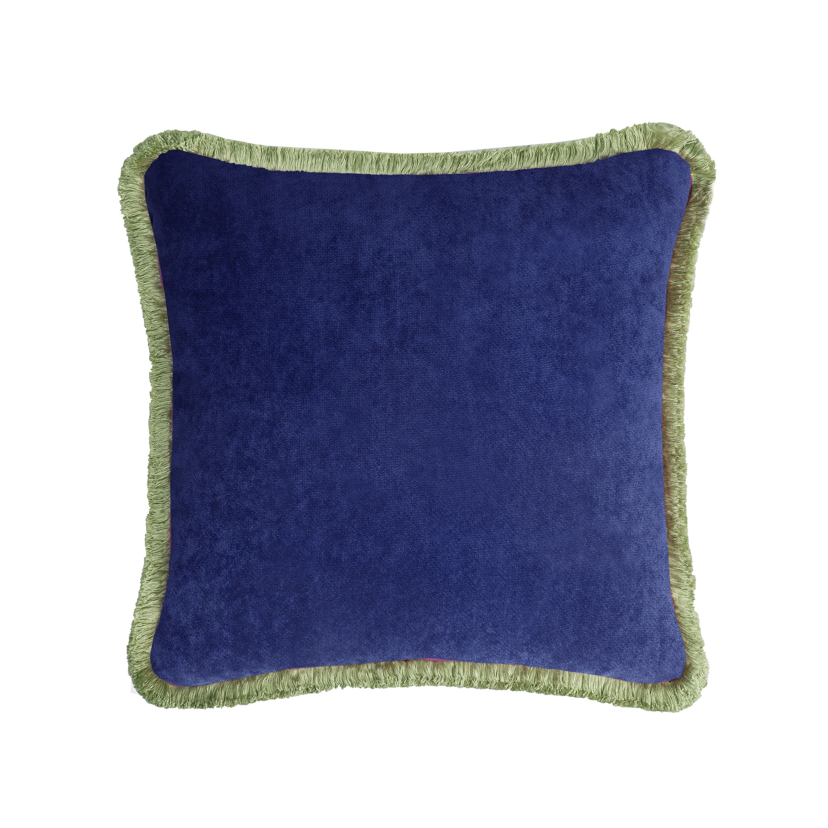 Однотонная бархатная съемная подушка с бахромой LO DECOR HAPPY PILLOW COLOR VELVET ARCH-00145513 - Вид №4