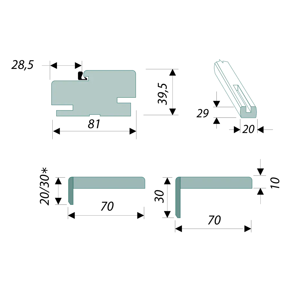 Комплект монтажный (коробка 21-10, наличник, фурнитура), цвет дуб выбеленый 13360259 STLM-2188298 КРАСНОДЕРЕВЩИК  - Вид №1