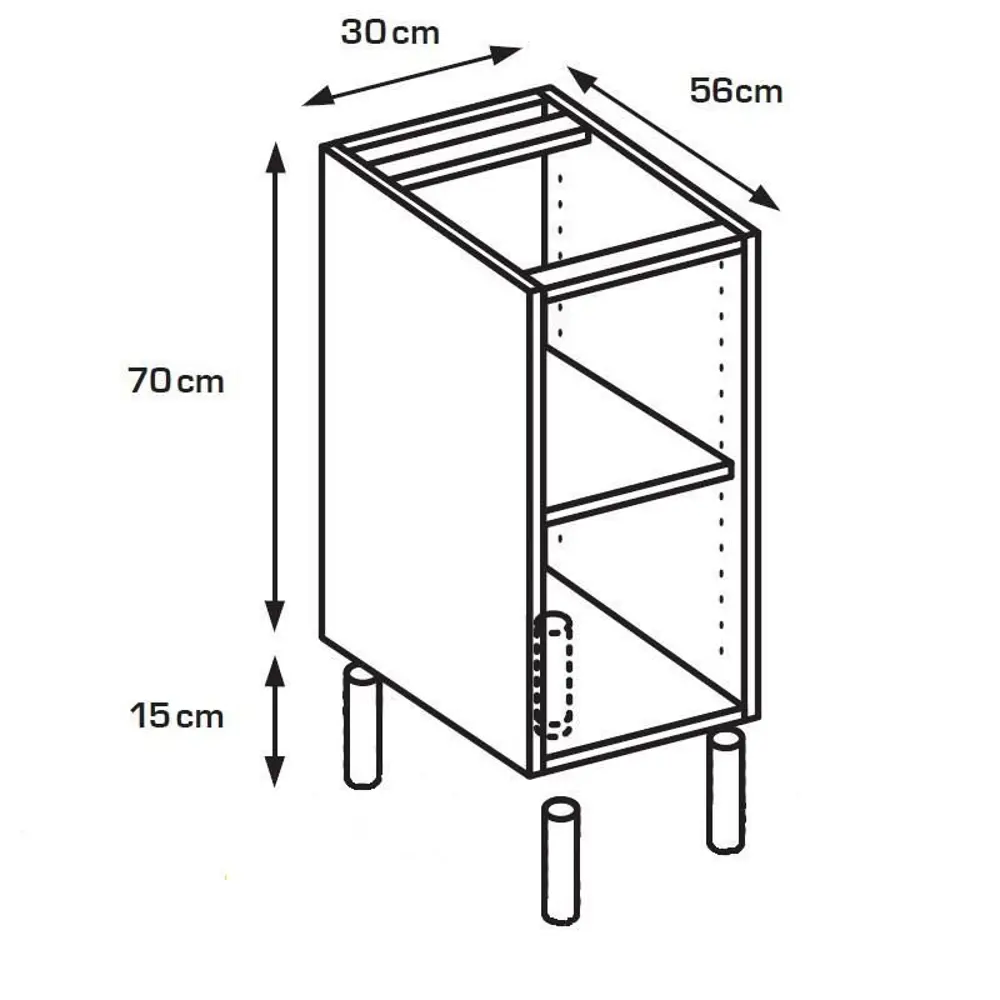 Каркас напольный 30x70x56 см, ЛДСП, цвет белый 82286684 STLM-2123049 DELINIA  - Вид №5