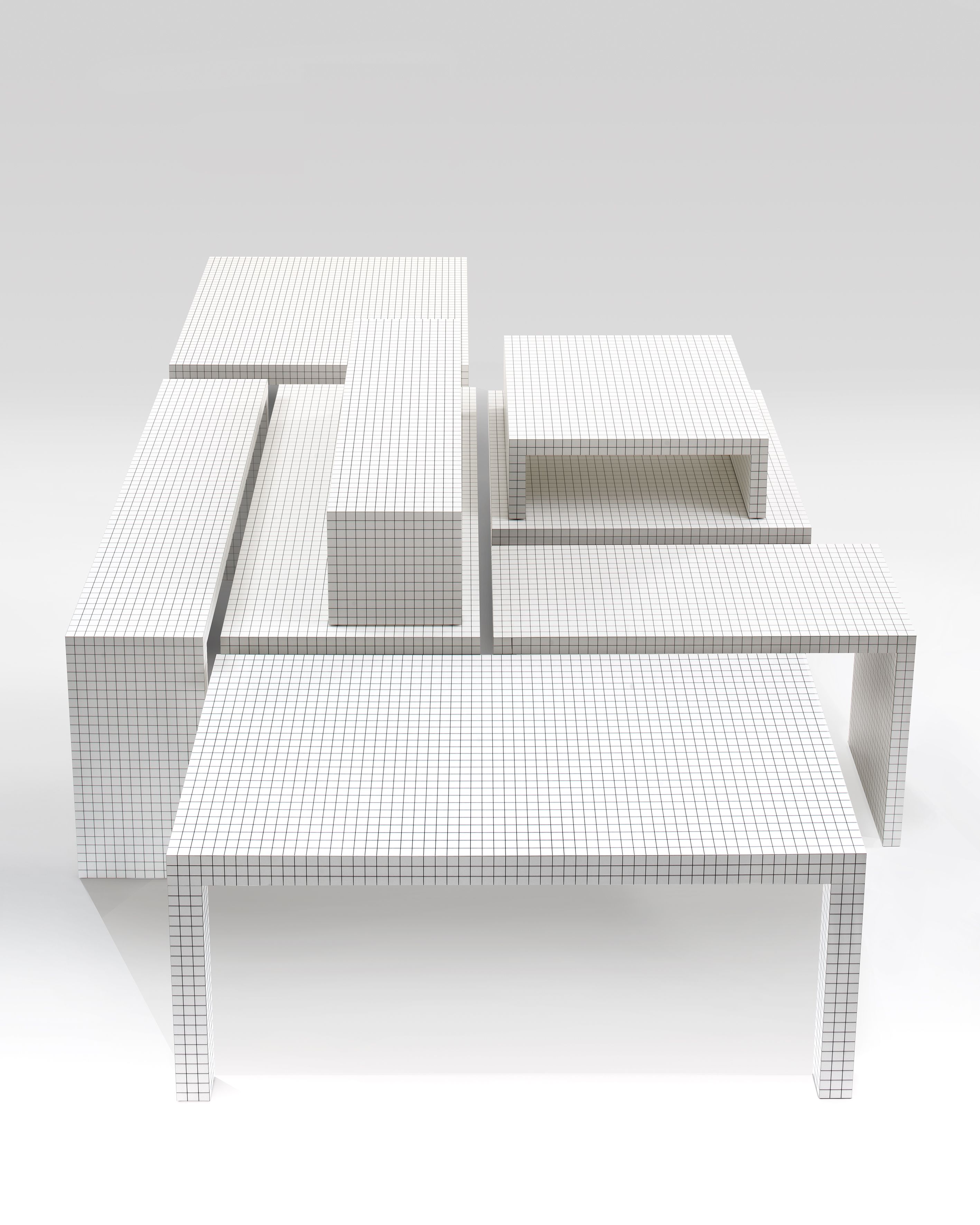 Ковер в клетку ручной работы из новозеландской шерсти Zanotta Quaderna ARCH-00042139 - Вид №1