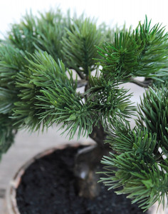 5915 883 a3 Пластиковый бонсай-хвойное дерево в керамическом горшочке, 23 см, зеленый H-andreas