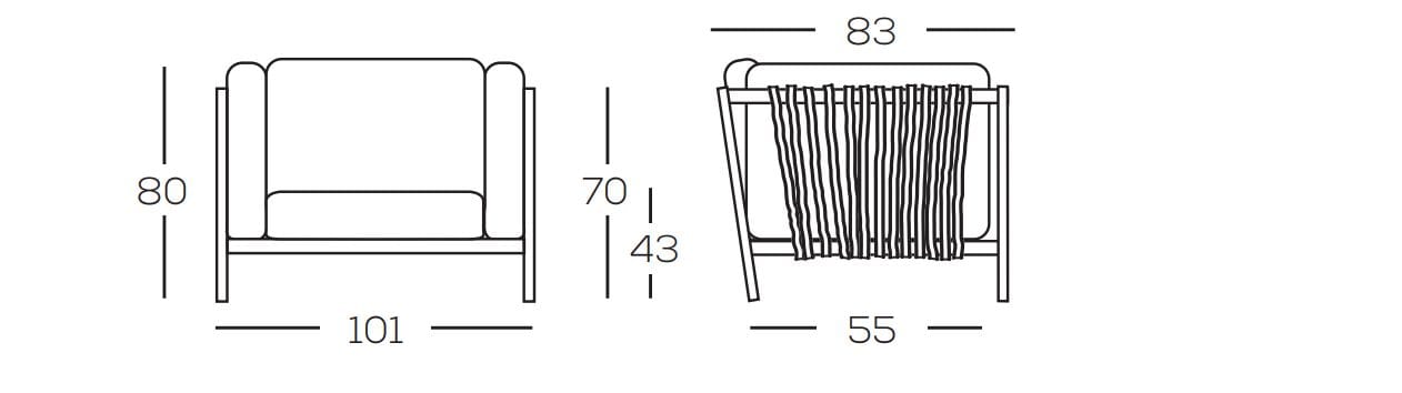Съемное тканевое садовое кресло с подлокотниками GRUPPO FOX FuoriPorta ARCH-00028460 - Вид №5