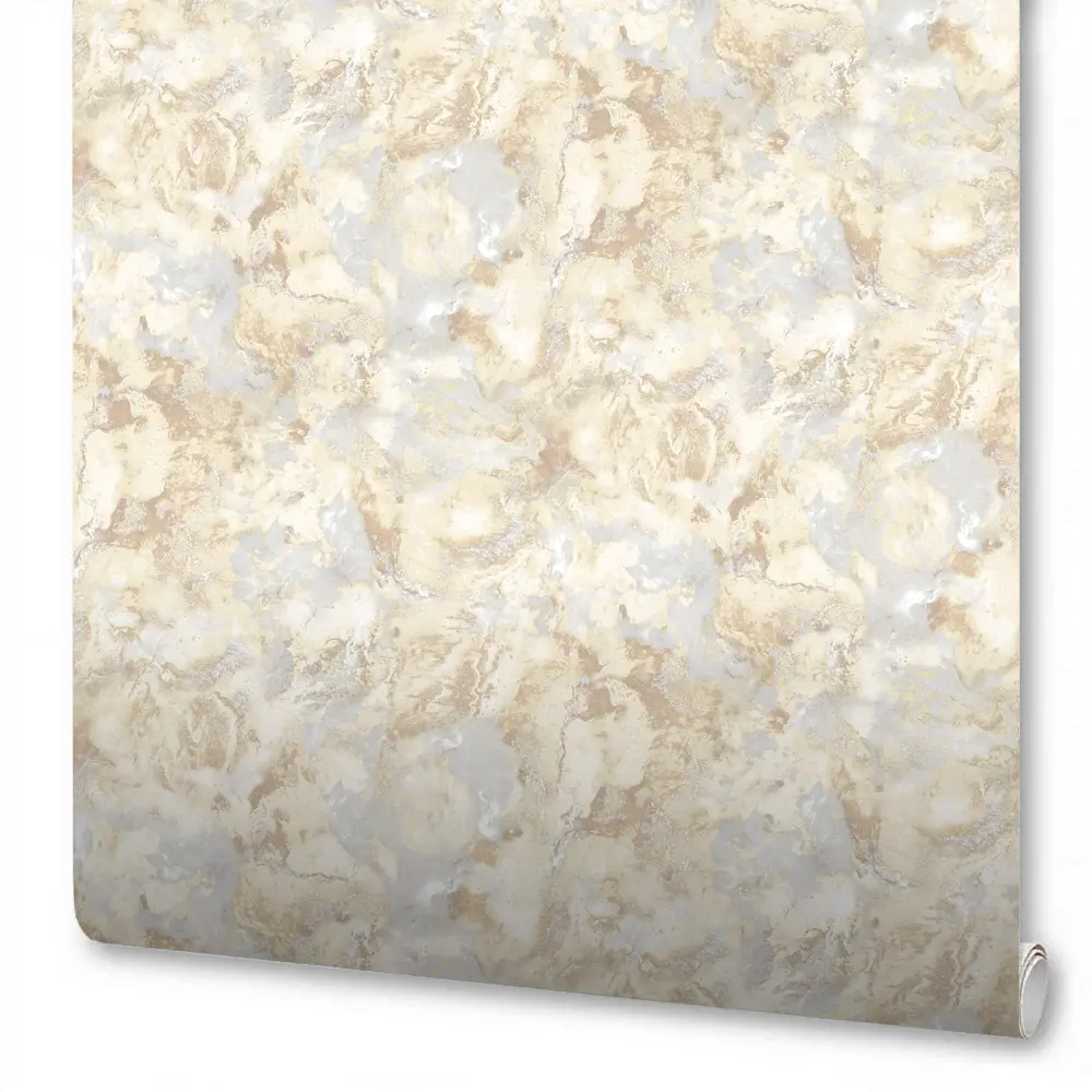 Флизелиновые обои ANTURAGE Atlantic - бежевые с текстурой горячего тиснения 84253147