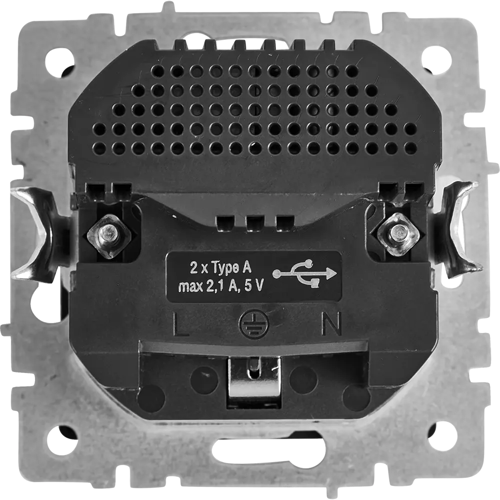 Розетка IEK Brite с USB-портом для скрытого монтажа в черном цвете 87761553 STLM-1361114 - Вид №3