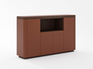 Кожаный офисный шкаф