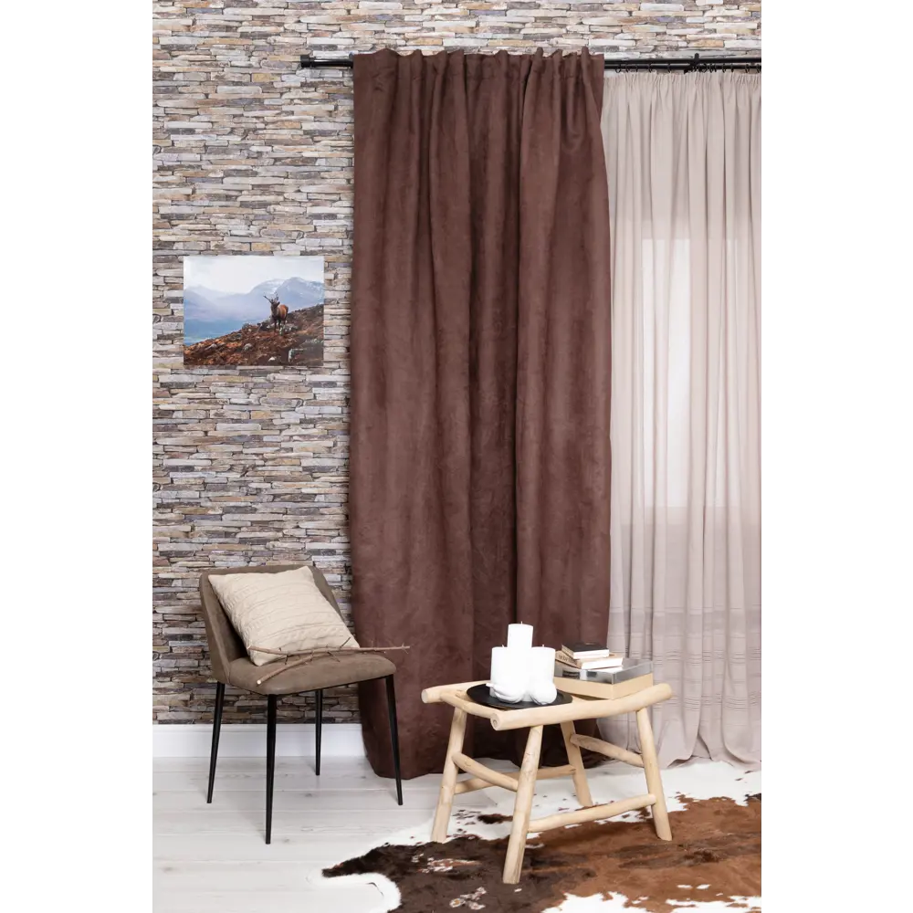 Тюль на ленте «Мережка» 250х260 см цвет бежевый GARDEN STLM-2075948 - Вид №8