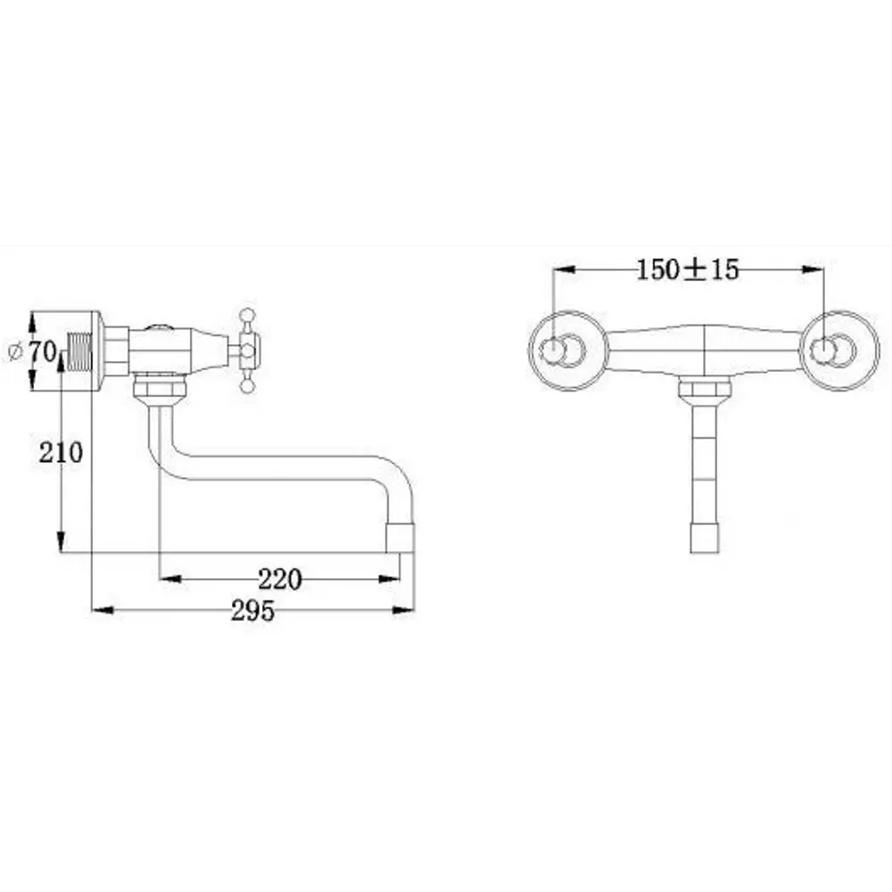 Смеситель для ванны Divino двухвентильный цвет хром Без серии STLM-2130804 - Вид №3