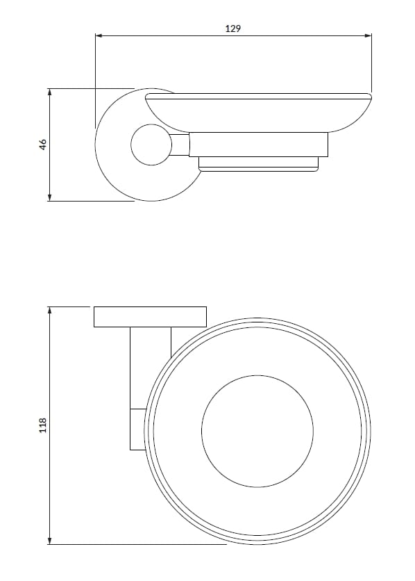 Настенная мыльница из латуни и стекла OMNIRES Modern Project ARCH-00140548 - Вид №2