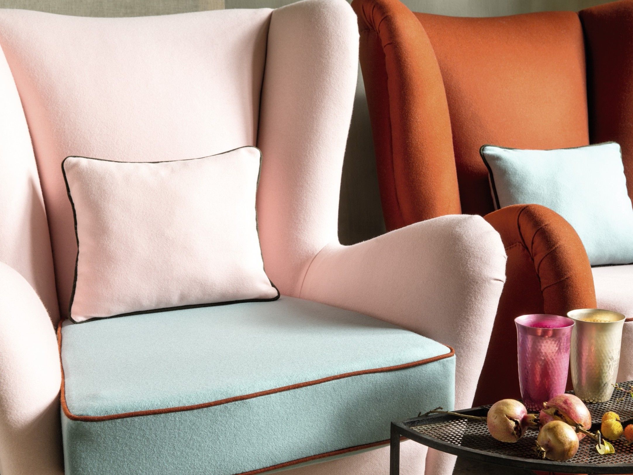 Шерстяная моющаяся однотонная ткань Élitis Flanelle ARCH-00114244