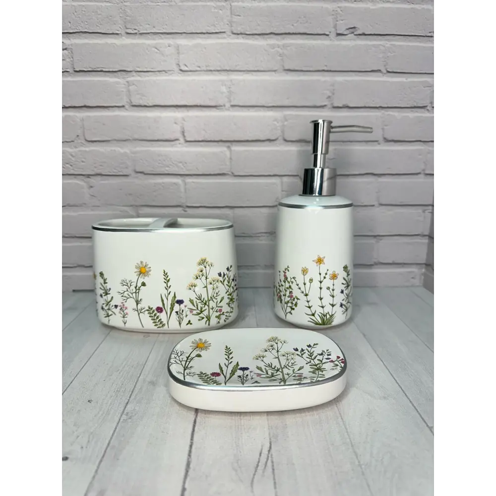 Керамическая мыльница Primanova Flowers белая с цветочным декором 89380972 STLM-1577362 - Вид №1