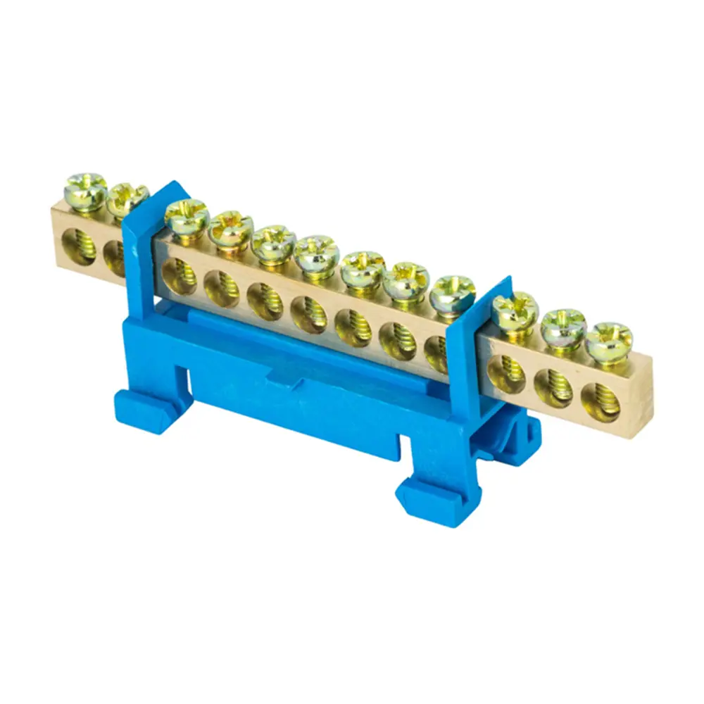 Шина N EKF 12 отверстий стойка 6x9 мм латунь STLM-2080813