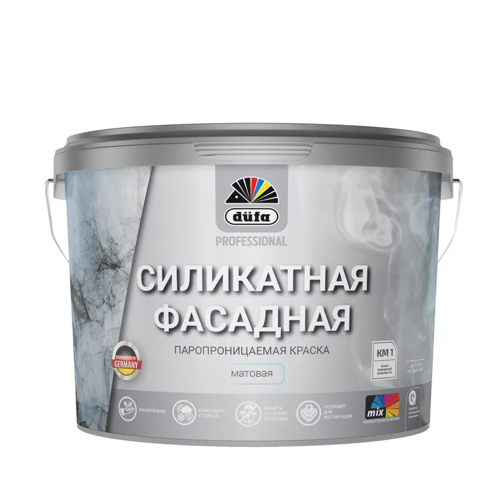Фасадная краска моющаяся Dufa матовая цвет белый база А 9 л STLM-2051345