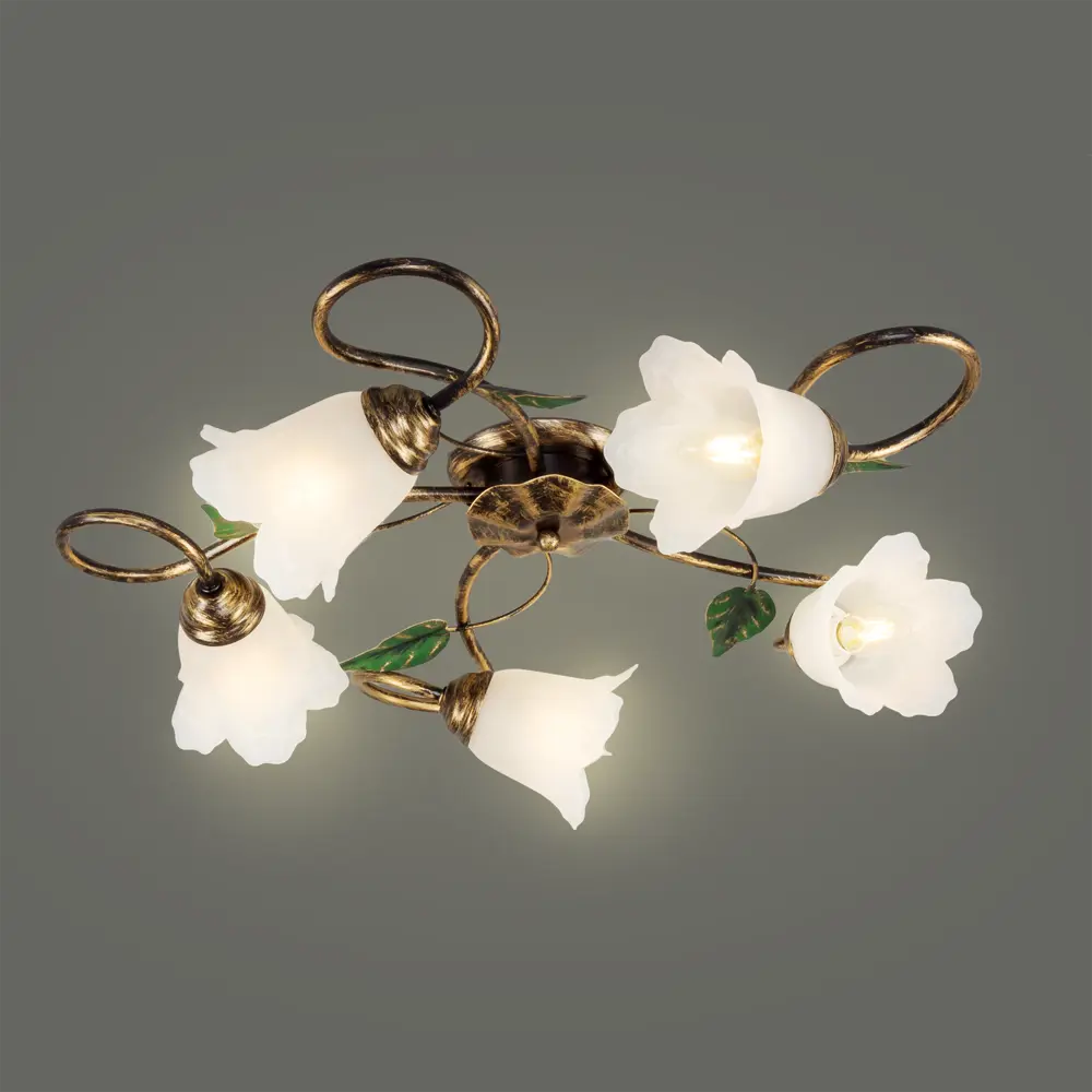 Люстра «Флорин», 5хЕ14х60 Вт, цвет чёрный, золотой ЗАВОД ЭЛЕТЕХ STLM-2038207 - Вид №2