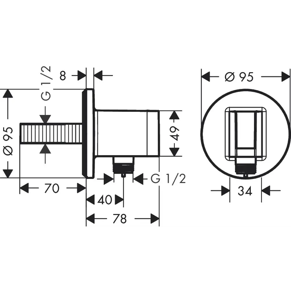Подключение для шланга душевого Hansgrohe Fixfit Porter с держателем цвет хром STLM-2123433 - Вид №4
