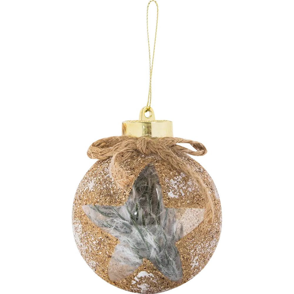 Шар ёлочный Nature рисунок звезда ø 7.8 см пластик коричневый Santreyd STLM-2003702 - Вид №1