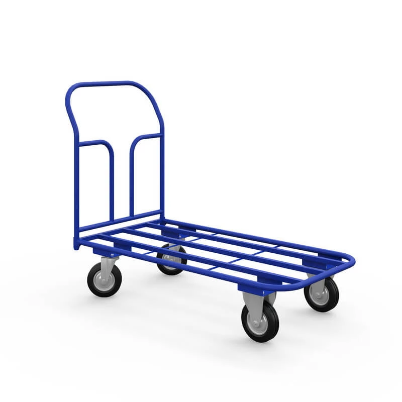 Тележка платформенная каркасная ТК 8 (г/п 550 кг, 1000x700 мм, колеса черная резина 200 мм) Верстакофф 65-0874