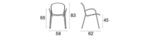 Стул для сада с подлокотниками из стали и ткани emu Ronda X ARCH-00150789 - Вид №9
