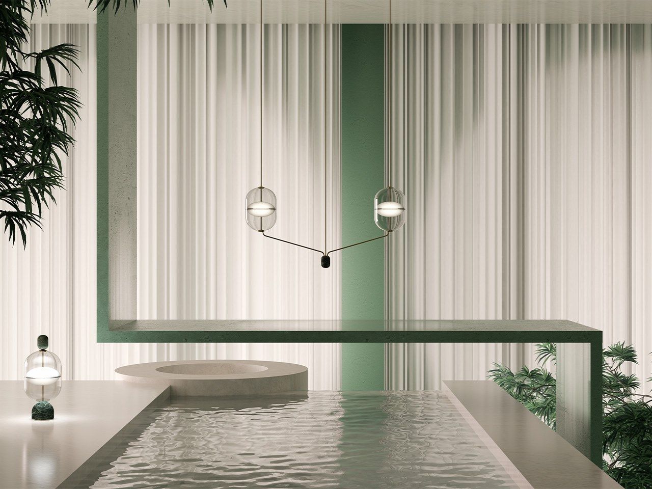 Светодиодный подвесной светильник из камня и стекла Rakumba Indre ARCH-00078865 - Вид №12