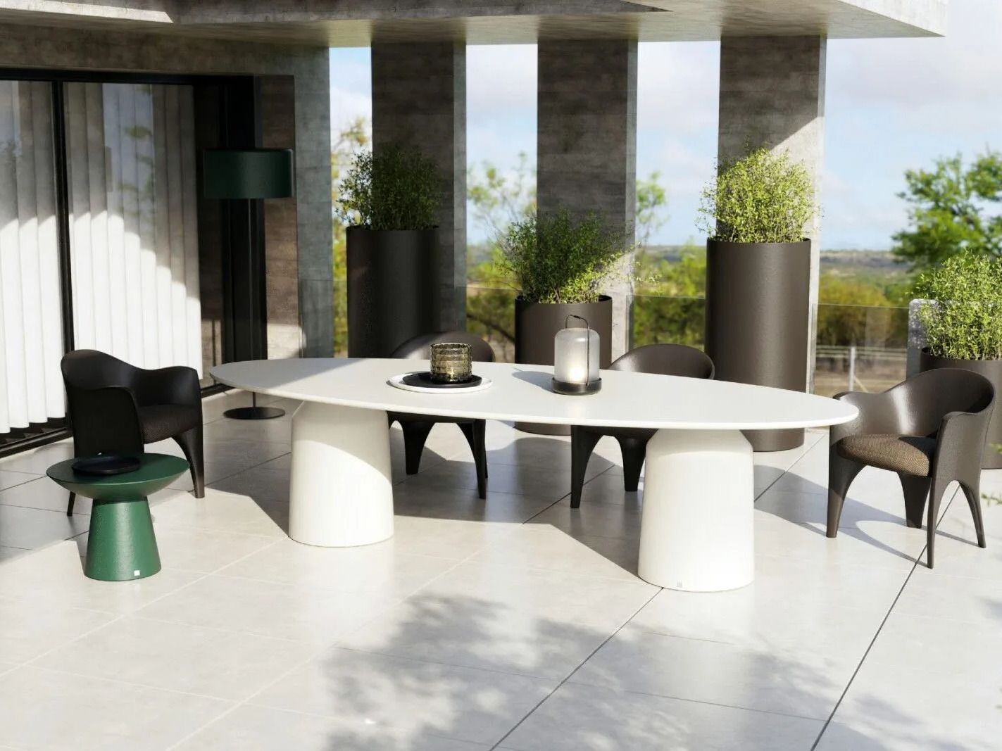 Овальный садовый стол из стекловолокна GANSK SIANA ARCH-00099446 - Вид №1