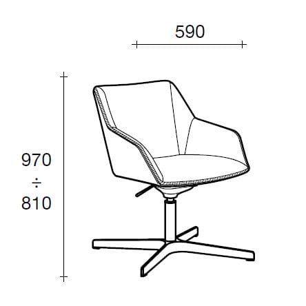 Тканевый стул для зала ожидания Sesta шашки ARCH-00141274 - Вид №2