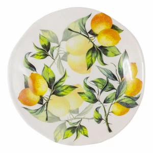 Тарелка керамическая белая с желтым обеденная "Лимоны" JULIA VYSOTSKAYA ЛИМОНЫ 00-3946742 Белый;желтый