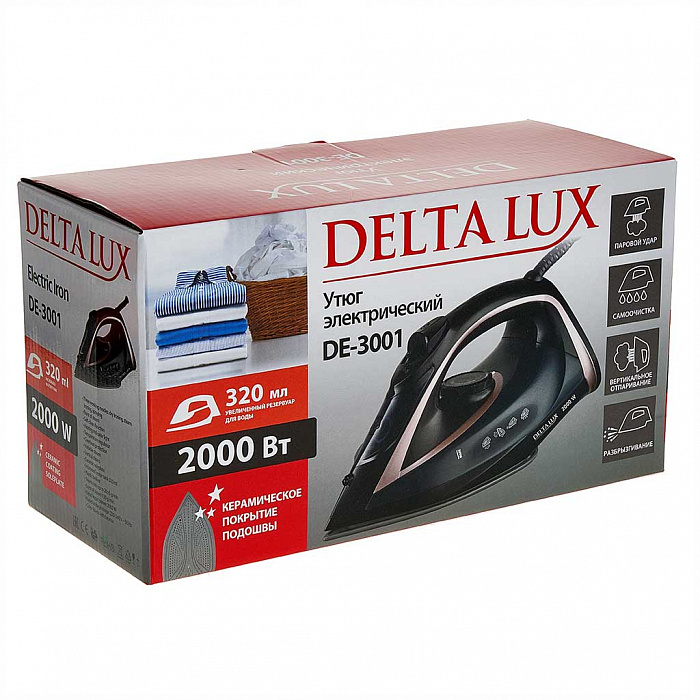 5354071 Утюг DELTA LUX DE-3001 черный STDN-0114896 - Вид №5