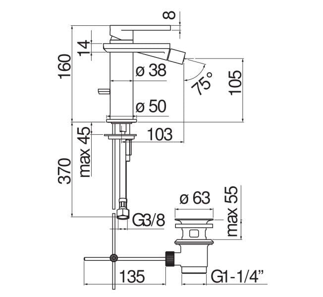 Смеситель для биде Nobili Dress ARCH-00084101 - Вид №14