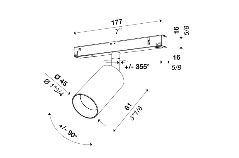 Порошковое покрытие алюминиевого светодиодного трекового освещения Andcosta Cyl ARCH-00151053 - Вид №3