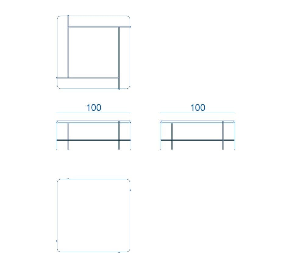 Низкий квадратный журнальный столик Lebom SOFIA ARCH-00107565 - Вид №3