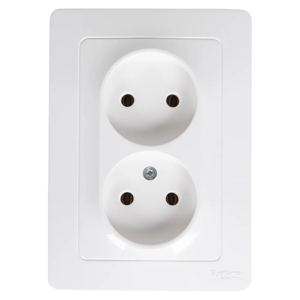 Розетка двойная встраиваемая Systeme Electric Blanca без заземления цвет белый STLM-2057339