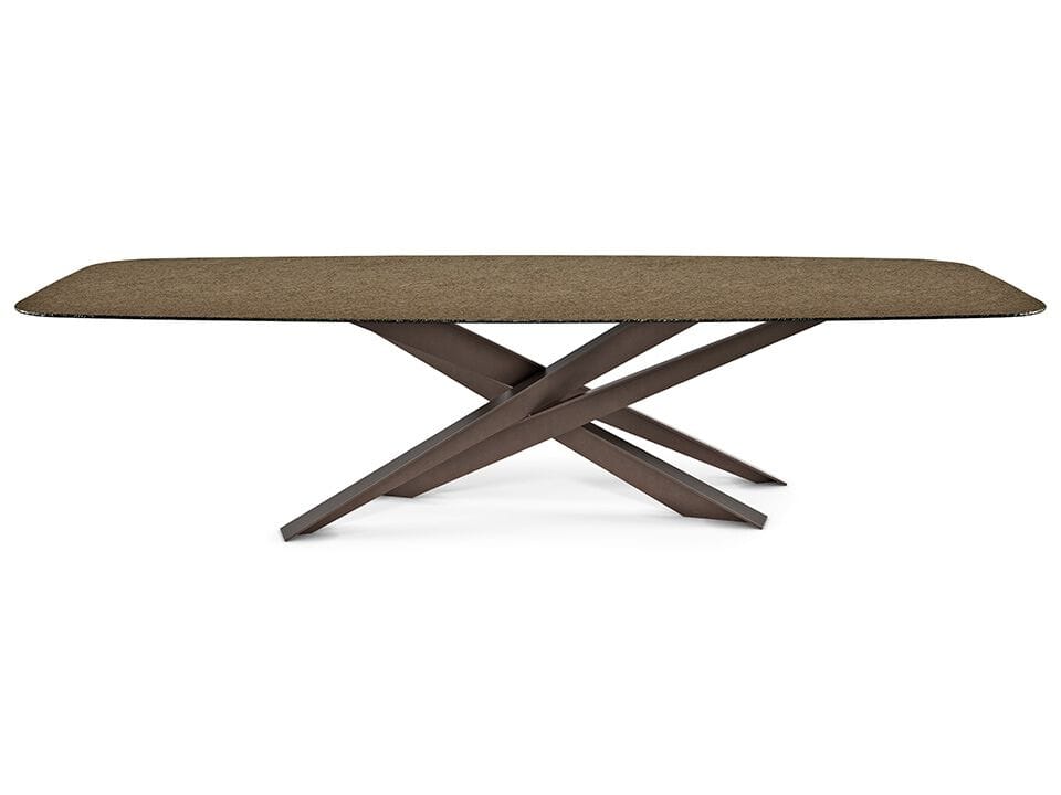 Стальной и стеклянный бочковый стол Cattelan italia LANCER MOONGLASS ARCH-00072460